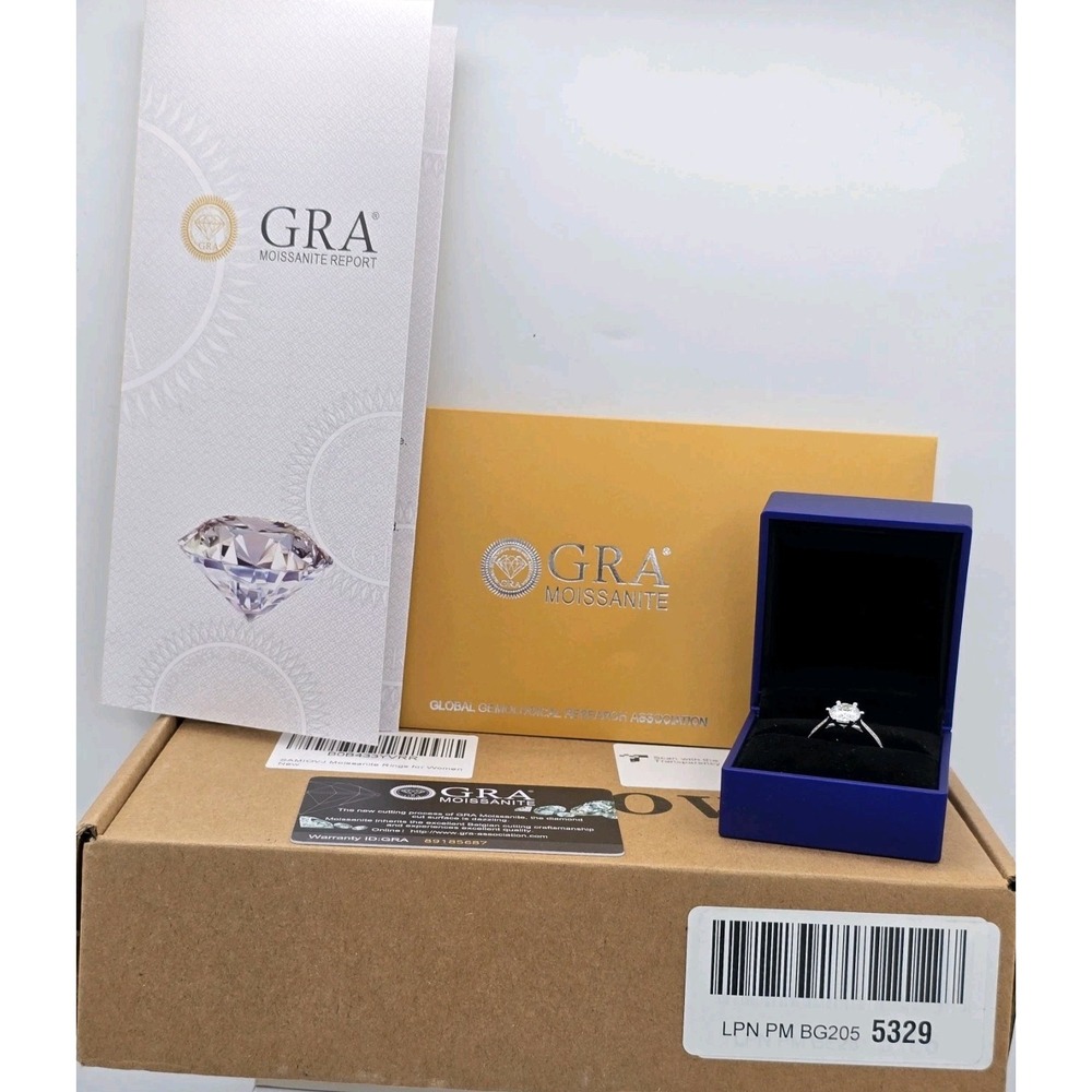 2ct D Color VVS1 Clarity MOISSANITE Solitaire Ring Women 925‎ Sterling Silver